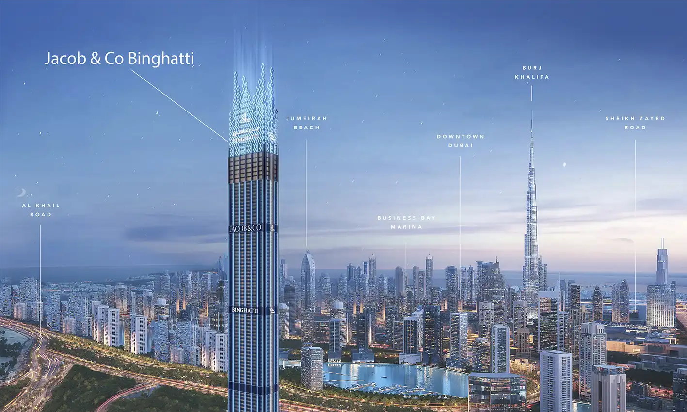 Burj Jacob and Co of Binghatti location google map, Property Off plan,