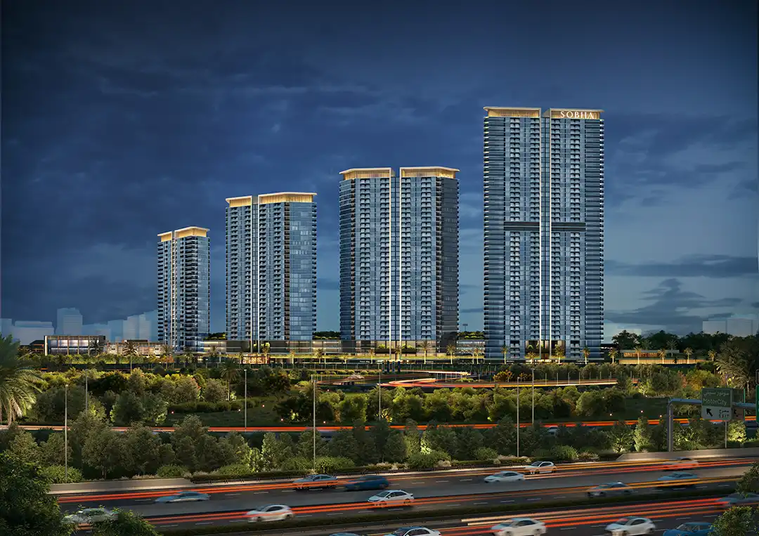 Night shot View of Sobha solis, Property Off plan,