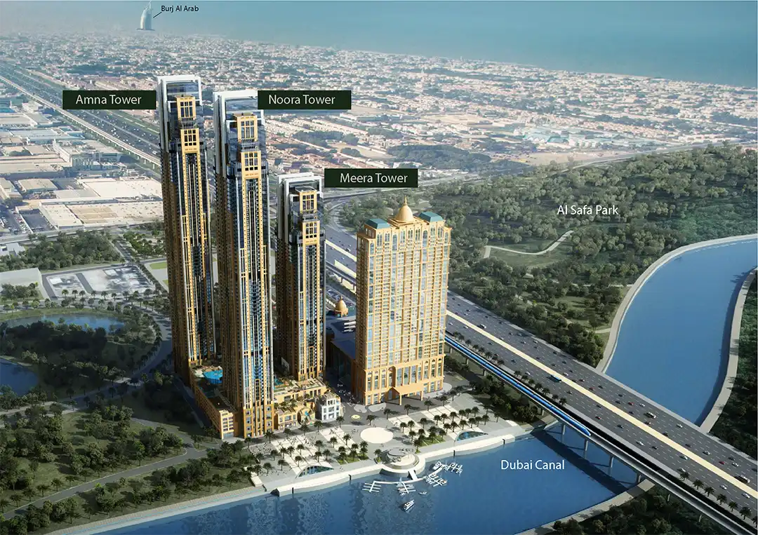 Amna Tower At Al Habtoor City location google map, Property Off plan,